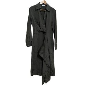 DEVEAUX NEW YORK Green Long Sleeve Asymmetrical Dress Size 4